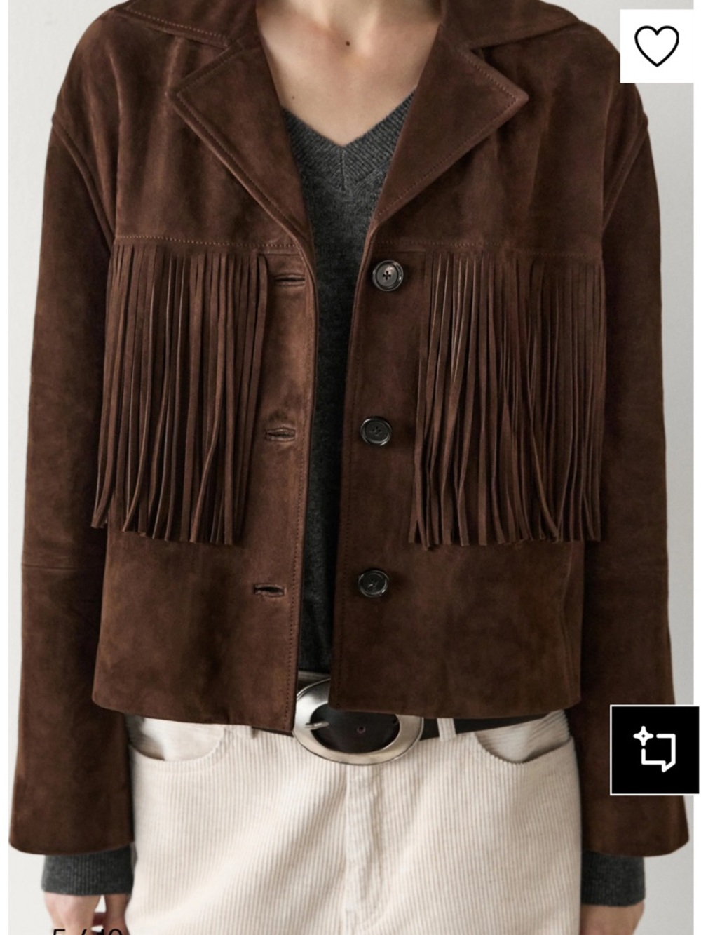 Massimo Dutti Brown Suede Fringe Jacket - Picture 6 of 10